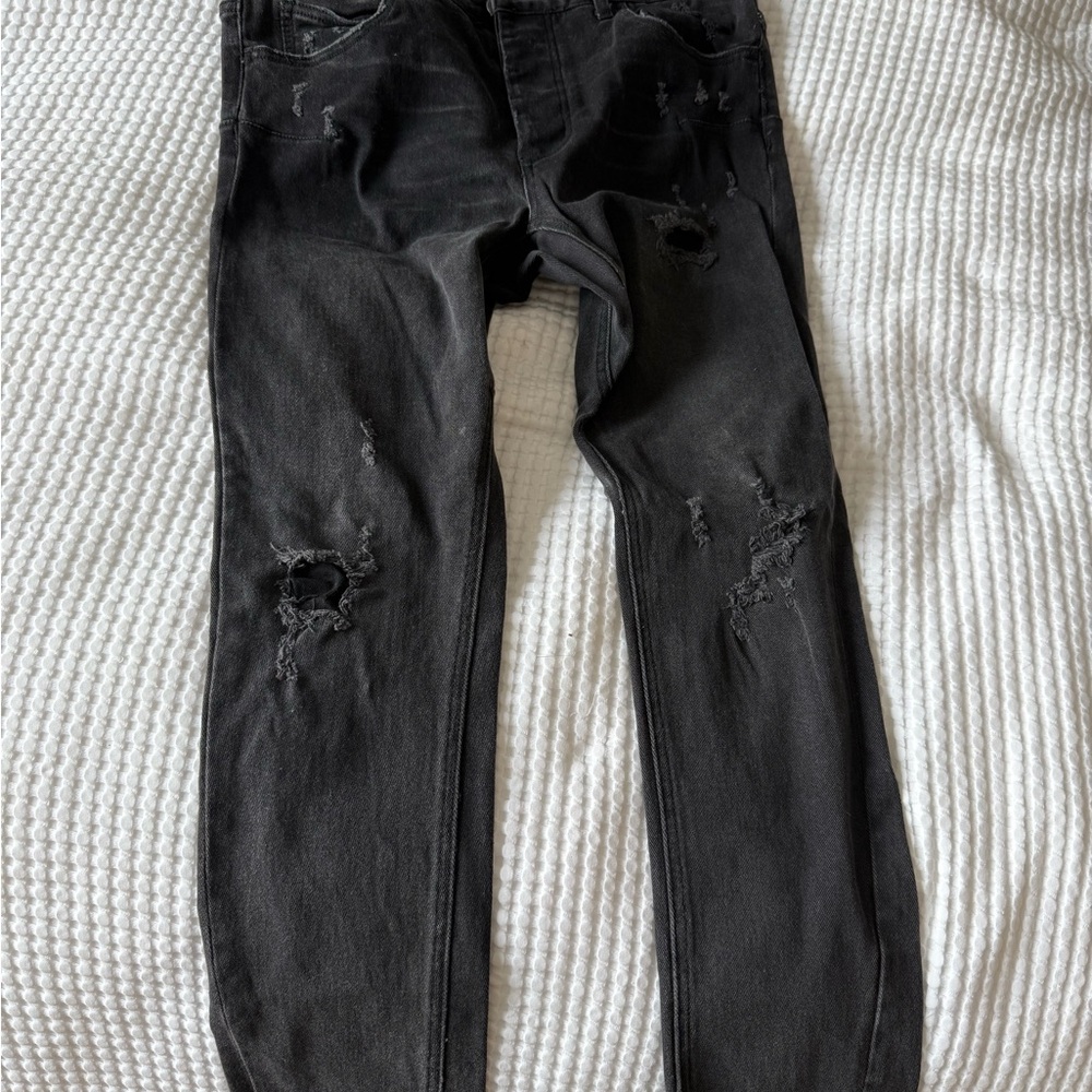 Men’s One Teaspoon Black Distressed Skinny Jeans